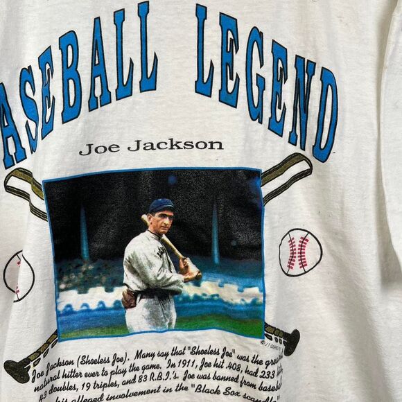 Vintage Shoeless Joe Jackson Shirt Double Sided Classic Cards 90s Size XL - Picture 3 of 8